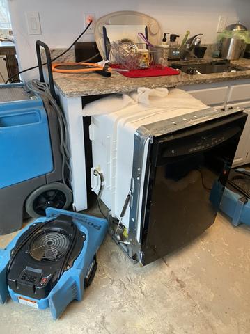 Broken Dishwasher Supply Line Water Damage in Somerville, NJ - Northeast Power Dry Broken Dishwasher Supply Line Water Damage in Somerville, NJ