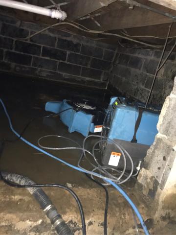 Sump Pump Failure in Crawlspace in Saddle Brook, NJ