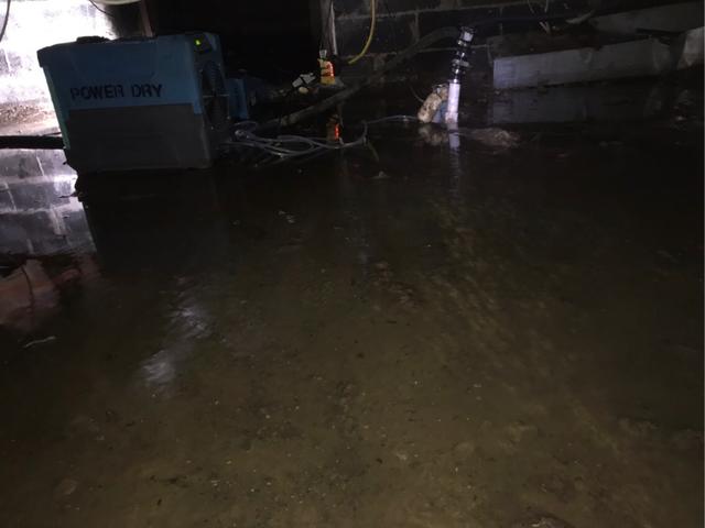 Sump Pump Failure in Crawlspace in Saddle Brook, NJ