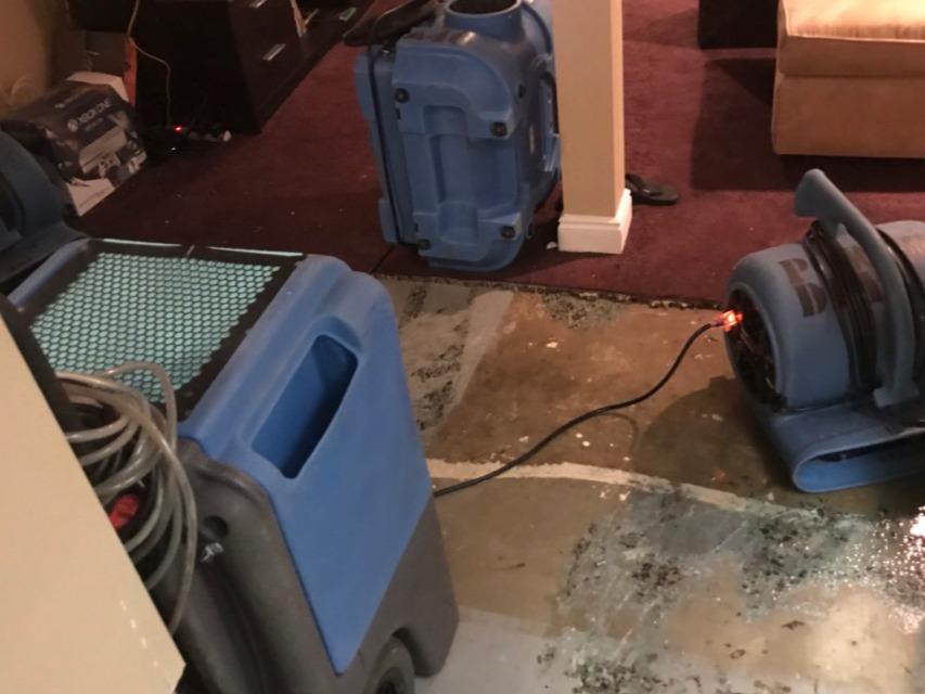 Sewer Backup in Finished Basement in Chatham, NJ - Northeast Power Dry Sewer Backup in Finished Basement in Chatham, NJ