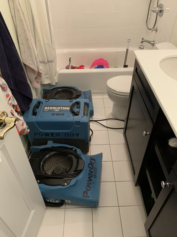 Dehumidifiers in Toilet Failure Area