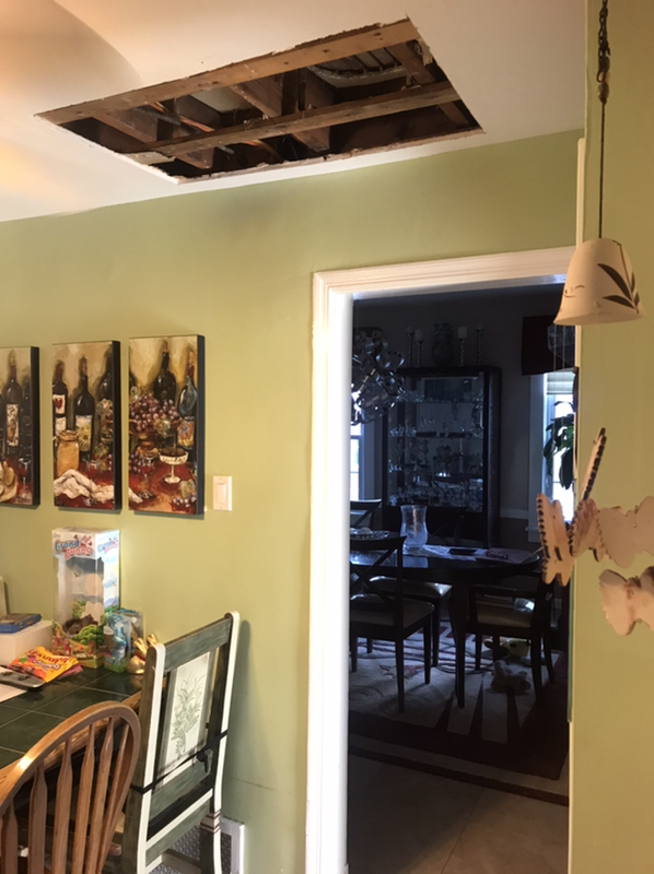 Pipe Break in Second Level Bedroom in Bogota, NJ